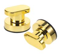 IDEANATEGRATE Bathroom Grab Bars 2Pcs Suction Cup Non-Drill Small Gold Shower Handles for Toilet and Bathtub Safety Aid for Seniors