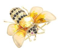 IDEANATEGRATE Bee Brooch Pin Copper Golden Vintage Cartoon Lapel Pin Small Lightweight for Daily Life and Business