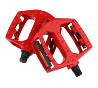 IDEANATEGRATE Bike Pedals Aluminium Alloy and Single Rolling Beads Style with Bearing Structure 1 Pair Comfortable Multi-purpose Red Pedals on for Commuting and Recreational Riding