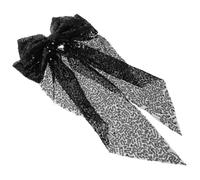 IDEANATEGRATE Black Sequin Bow Hair Clip Sparkling Design and Comfortable Cloth Material, Elegant and Playful Hair Accessory for Parties and Daily Wear