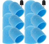IDEANATEGRATE Blue Sanding Caps Nail Drill Bits 120# Grit with Sand Blast Material and Inner Ring Plastic for Nail Art Personal Use High Efficiency and Stable Performance