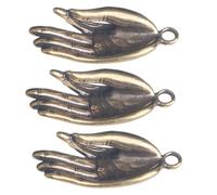 IDEANATEGRATE Buddha Hand Design Keychain Pendant 3 Pieces Small Brass DIY Hanging Ornament for Home and Car