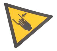 IDEANATEGRATE Caution Easy to Use and Convenient to Stick Hand Crushing Warning Sticker Safety Decal Yellow Pp Synthetic Paper and Pet Film Material for Equipment Use for Places in Need