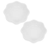IDEANATEGRATE Ceramic Hamster Bowls 2Pcs Food Containers Prevent Spillage for Chinchillas and Small Pets Pet Owner Use 2.76X2.76X0.94In