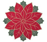IDEANATEGRATE Christmas Dining Table Mat Decorative Placemat Satin Red for Restaurant and Festival Decoration, Christmas Themed Design, Practical and Easy to Carry