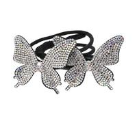 IDEANATEGRATE Crystal Butterflies Hair Donut Shaper with Rubber Band and Iron Wire Hair Bun Maker Curler Lightweight for Special Occasions and Daily Dressing