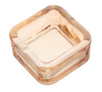 IDEANATEGRATE Decorative Amber Glass Ashtray for Car and Home, Portable Modern Ash Tray with Nordic Design, Suitable for Indoor Living Room, Office, and Patio Use
