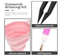 IDEANATEGRATE Diamond Drawing Tool Kit with 30-Compartment Storage Box, Multifunctional Portable DIY Art Craft Accessories Set, Green Handheld Gem Painting Pen and Tray for Mosaic Random Color