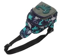 IDEANATEGRATE Dinosaur Cross Body Bag Blue Nylon Waist Bag with Comfortable Feel and Smooth Zipper Suitable for Party and Street Photography