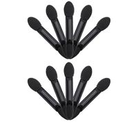IDEANATEGRATE Disposable Dual-sided Eyeshadow Brush with Sponge Oval Tips Black Handle Portable Makeup Tool Kit for Travel Parties Weddings Daily Eye Shadow Application