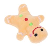 IDEANATEGRATE Dog Chew Plush Gingerbread Man Bite Resistant Brown Cartoon Christmas Christmas Chase Game for Dogs