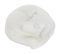 IDEANATEGRATE Dog Cremation Urn with Smooth Surface in White Resin for Ashes Sleeping Dog Shape, Easy to Clean and Prevents Ashes from Spilling, Memorial Cabinet or Windowsill Keepsake for Pet
