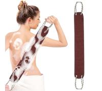 IDEANATEGRATE Double-Sided Back Scrubber for Shower Powerful Scrubbing and Full-Body Exfoliating, Made of Artificial Plant Fibre Rough Side for Exfoliating and Soft Side for Massaging, Ergonomic