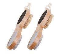 IDEANATEGRATE Double-Sided Foot File Callus Remover Bamboo and Pumice Material 2pcs for Dead Skin Exfoliation Not Easy to Deform Pedicure Tool for Effective Foot Care and Hard Skin Random Color