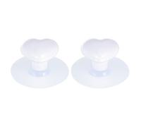 IDEANATEGRATE Drawer Door Knobs Wearable and Not Easy to Break, for Home and Dorm Use 1 Pair Ceramic Heart-Shaped White Porcelain Pull Handles for Glass Doors and Shoe Cabinet