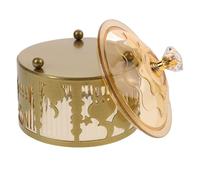 IDEANATEGRATE Eid Festival Metal Snack Serving Tray Gold Small Ramadan Party Food Display Plate Middle Eastern Candy Dish for Home Decor