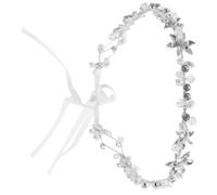 IDEANATEGRATE Elegant Rhinestone Pearl Headband with Handmade Floral Design, Alloy Material, Multiple Usage for Graduation Ceremony or Dress on Ordinary Day, Stylish Bridal Hair Accessory