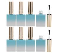 IDEANATEGRATE Empty Nail Polish Bottles Glass 8Pcs 11.7Ml Reusable with Brush Applicator for Gel Polish and Nail Technician