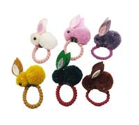 IDEANATEGRATE Fleece Hair Ties Soft and Stretchy 6pcs Elastic Ponytail Holders Hair Accessories for Everyday Wear and Occasions