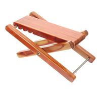 IDEANATEGRATE Foot Rest Stool and Fourth Gear Height Adjustment Adjustable Bamboo Manicure with Anti-Skid for Comfortable Use in Foot Care Salon and Pedicure Salon