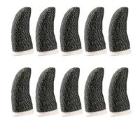 IDEANATEGRATE Game Controller Finger Sleeves with Four-finger Dexterous Coordination Copper Fiber 10pcs Black Anti-sweat for Mobile Phone Gaming