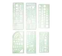IDEANATEGRATE Geometric Shape Stencils Architecture Supplies Drawing Template High Grade Plastic Fraction Measurement Green 6 Drawing Templates for School