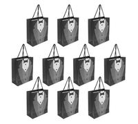 IDEANATEGRATE Gift Bags Elegant and Sophisticated Design Versatile Use 10pcs Black Paper with Handles and Convenient Carrying, for Holidays for Fathers Day, Weddings and Birthdays