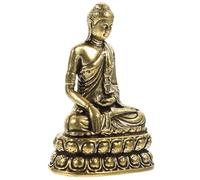 IDEANATEGRATE Golden 1 Buddha Statues Brass Decorative Accessory Retro Vintage Style Creative Desk Ornament for Living Room Desk Decoration
