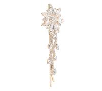 IDEANATEGRATE Golden Rhinestone Elegant Sparkling Bobby Hair Clips Bridal Hair Pins Decorative Flower Hairpins Vintage European Design for Weddings and Special Events for Bride