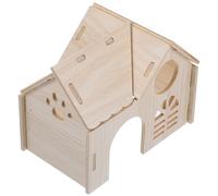 IDEANATEGRATE Guinea Pig Corner Hideout Wooden Small Animal Hideout Hut for Dwarf Bunny and Hamster Providing a Cosy Sleeping Environment