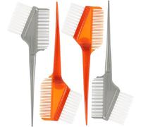 IDEANATEGRATE Hair Dye Applicator Brush Set with Bristles and Comb 4pcs Double-sided Design Plastic and Fiber Material Prevents Hair from Getting Stuck and Makes Coloring Easier