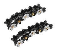 IDEANATEGRATE Hair Ponytail Holders Elegant Design 2pcs Banana Hair Clips Five-petaled Flower Acrylic Comfortable to Use for Women and Girls for Wedding and Party
