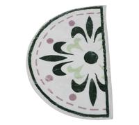 IDEANATEGRATE Half round Bath Mat Water Absorbent and Fast Drying Polyester Bathroom Rug Non Slip Floor Mat for Toilet Entrances and Restroom in Green Minimalist Style