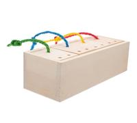 IDEANATEGRATE Hamster Treats Wooden Discovering for Small Pets Including Rabbits and Chinchillas Food Feeding Box Exercise and Mental Stimulation