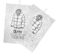 IDEANATEGRATE Hanging Vacuum Storage Bags Zip Design with Hook and Vacuum Compression 2pcs Made of Sturdy Pe and Pa Material for Clothes and Bedding for Travel and Closet Space Saving