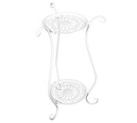 IDEANATEGRATE Heavy Duty 2 Tier Iron Bird Bath Stand with Stable Construction and Easy Maintenance, round Metal Birdbath Pedestal for Indoor and Outdoor Yard Use