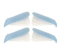 IDEANATEGRATE Height Increasing Insoles Simple Insertion and Removal 2 Pairs for Men and Women, 3 Layer Silicone and Knitted Fabric Heel Cushions with Discreet Elevator Effect Suitable