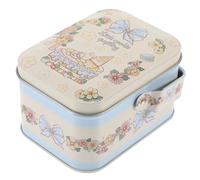 IDEANATEGRATE Holiday Tinplate Cookie Box with Easy-open Lid Cute Printed Candy Storage Tin for Christmas Treats Small Sweets Packaging and Party Favor Container