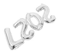IDEANATEGRATE Jumbo Number-shaped Foil Balloon in Silver, 36.6 Inches, Quick Setup Photo Booth Prop for Graduation Party and New Year Countdown Celebrations
