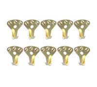 IDEANATEGRATE Metal Picture Frame Hooks 10pcs Easy to Install with Small Nails Hanging Accessories in Golden Colour for Wood Projects and Photo Albums