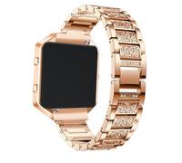 IDEANATEGRATE Metal Watch Strap Simple Design Compatible with Fitbit Blaze Hr, Stylish Golden Alloy Replacement Band for Revamping Your Wrist and Everyday Wear