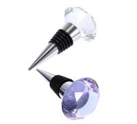 IDEANATEGRATE Mini Wine Stopper Strong Durability and Convenient 2pcs with Crystal and Alloy Material Beautiful Appearance Random Color for Cocktail Bottles and Beer Bottles