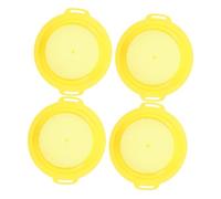 IDEANATEGRATE Mining Mesh Pan 4Pcs Yellow Plastic Lightweight Portable Sifting Filter for Efficient Gold Screening and Camping Use
