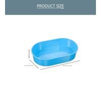 IDEANATEGRATE Multi-Function Small Medicine Dispensing Tray with Storage Compartment, Blue Curved Pill Organizer Plate for Medical Cart and Medication Management