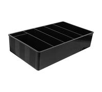 IDEANATEGRATE Multi-Functional Cash Drawer Box with Four Coin Compartments and Five Bill Compartments, Sturdy Plastic Portable Currency Till Organizer Tray for Supermarkets and Stores