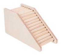 IDEANATEGRATE Multipurpose Bite-resistant Wooden Hamster Ladder and Hideout for Hamsters and Gerbils, Beige Small Animal Climbing Platform Suitable for Cage Enrichment