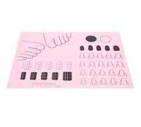 IDEANATEGRATE Nail Art Stamping Mat Silicone Manicure Table Mat 28x21cm with Colour Combo Testing and Storage Features Washable Nail Polish Practice Pad and DIY Designs