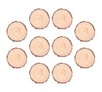 IDEANATEGRATE Natural Unfinished Wood Slice Coasters with Tree Bark, 12 Pack Wooden Discs for DIY Crafts and Rustic Home Decoration, for Cup Coasters and Creative Projects