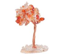 IDEANATEGRATE Orange Crystal Tree Desktop Ornament Home Decoration with Delicate Wishing Tree Design Suitable for Birthdays and Warm Elegant Style Color Color