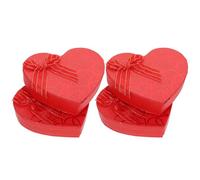 IDEANATEGRATE Paper Boxes 4 Pcs Red Lightweight and Decorative Heart-shaped for Candy and Chocolate Storage for Valentine's Day Party Favour Presents